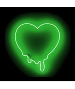 New Dripping Heart Bleeding Acrylic Green Color Neon Sign 14&quot; - £66.09 GBP