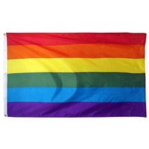 Gay Lesbian Rainbow Human Rights 3X5 3Ft X 5Ft Foot Flag House Banner - £3.93 GBP