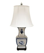Royal Designs Oriental 23&quot; Blue and Cream Porcelain Vase ... - €229,65 EUR
