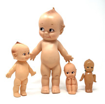 4 VTG KEWPIE DOLL Figures - 3 Vinyl By Cameo &amp; 1 Celluloid From Occupied Japan - £34.67 GBP