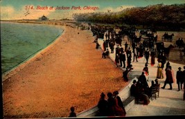 Vintage Chicago Illinois Postcard &quot;Beach At Jackson Park&quot; 1911 Postcard BK55 - £2.37 GBP