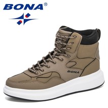New Designers   Shoes Fashion High Top Men Action Leather Casual Shoes Man Flat  - £75.21 GBP