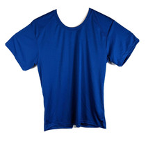Mens Athletic Compression Fitted Shirt Size Large Blue Workout Top - £12.69 GBP