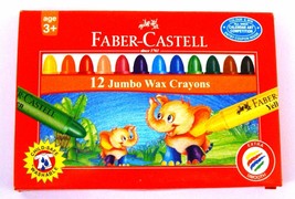 Faber-Castell 12 Jumbo-Wachsmalstifte, verschiedene Farbtöne, je 90 mm - $7.24