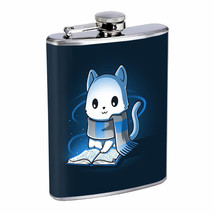 Blue Magic House Cat Em1 Flask 8oz Stainless Steel Hip Drinking Whiskey - £11.57 GBP