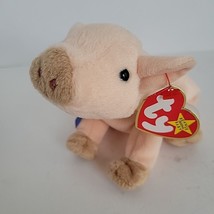 VTG TY Beanie Baby 1999 Knuckles Pig Original Tag Blue Ribbon - £5.03 GBP