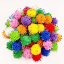 600pcs 1 Inch Glitter Poms Sparkle Balls Multicolored Sparkle Pom Pom Ba... - £28.11 GBP
