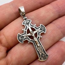 Vintage Pendant Necklace Icon Cross Sterling Silver 925 Jewelry Christia... - $55.00