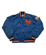 Vintage 1980&#39;s Starter New York Mets MLB Satin Bomber Jacket Blue Men&#39;s ... - $149.99