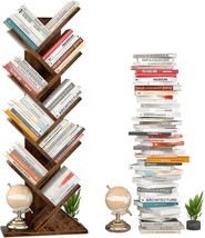 Topfurny Tree Bookshelf, Rustic Brown Bookcase With Nine Tiers,, Rustic Type. - £60.96 GBP