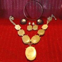 Vintage Chico&#39;s necklace and earring lot with silver bracelet - £20.29 GBP