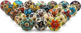 Pack of 25 Assorted Rustic Colorful Ceramic Knobs USA SELLER - £31.64 GBP