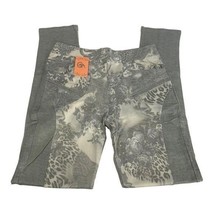 GM Floral Print Womens Stretch Panel Pants S/M Gray &amp; White - $15.28