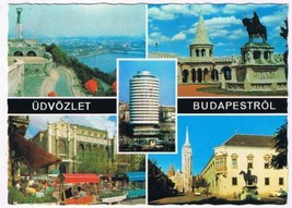 Hungary Postcard Budapest Greetings Multi View Buildings Monuments - £2.21 GBP