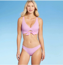 Tie-Front Bralette Bikini Top  Shade &amp; Shore Purple Bikini 34DD - $9.68 CAD