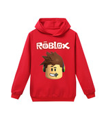 WM Roblox Kid Child Hoodie Pullover Sweatshirt Red Shirt Head - £11.71 GBP