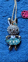 New Betsey Johnson Necklace Rabbit Rhinestone Easter Spring Collectible Decorate - £11.98 GBP