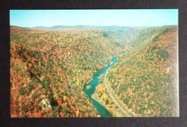 Aerial View Bradley Wales Canyon Wellsboro PA Autumn Foliage Postcard 19... - $4.99