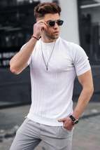 Men&#39;s White T-Shirt 5684 - £25.94 GBP