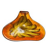 Vintage Mid-Century Italian Fratelli Toso Murano Amber &amp; Gold Swirl Glas... - $108.25 CAD