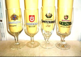 4 Waitzinger Bonifacius Spitzkrug Henninger German Beer Glasses - $19.95