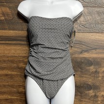 DKNY Women Black One Piece Strapless Swimsuit Bathing Suit Small Rouched... - $19.00