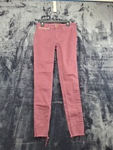 Abercrombie &amp; Fitch Pants Womens Size 24 Maroon Pockets Belt Loops Flat Front - £9.49 GBP