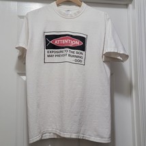 Vintage Exposure to the Son May Prevent Burning God Jesus Shirt White Me... - $36.13