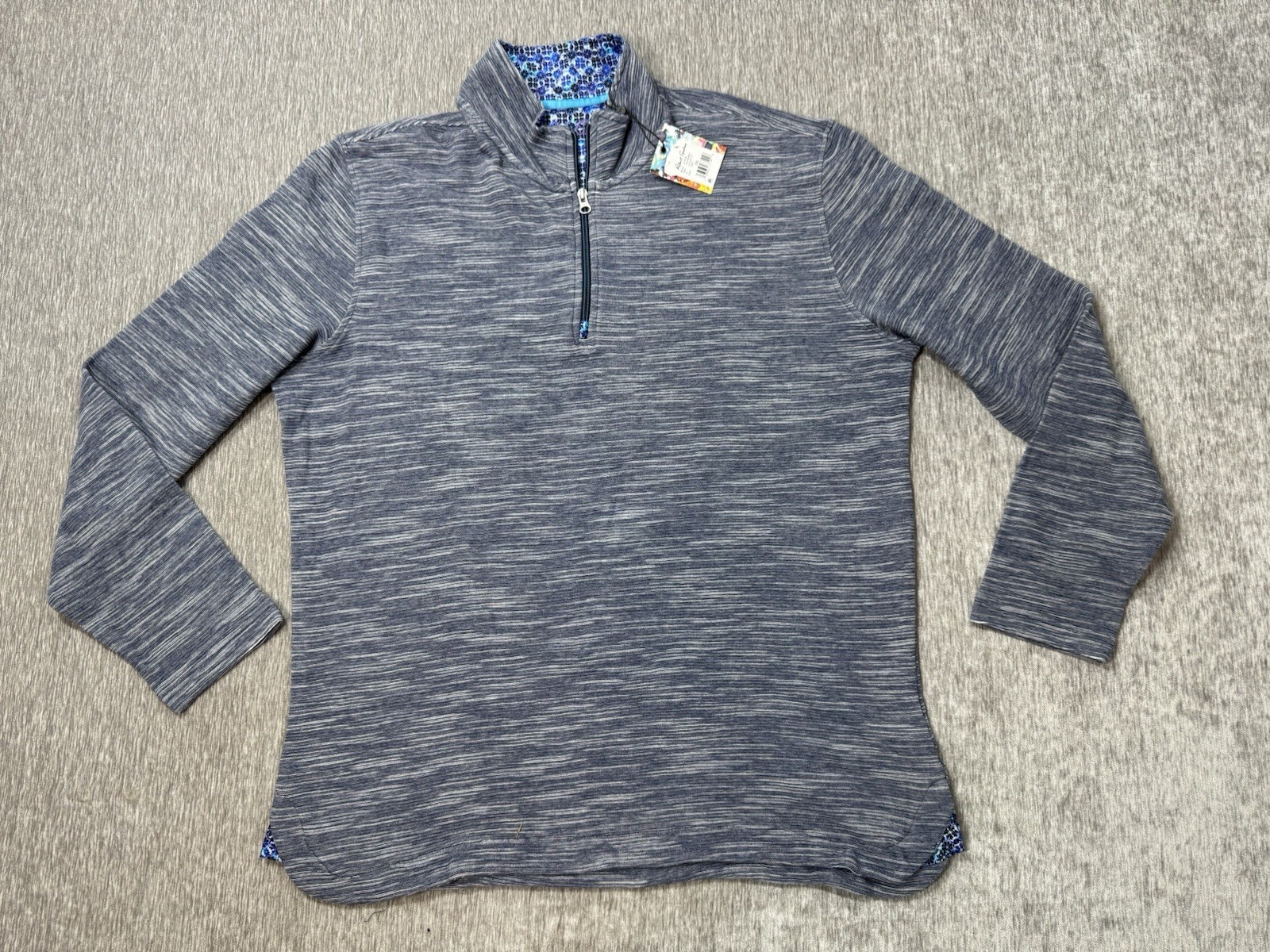 Robert Graham Jacket Mens 2XL Navy Blue 1/4 Zip Ledson Pullover Casual R... - $34.64