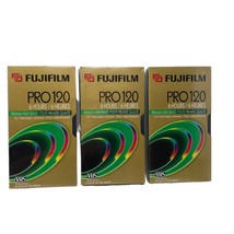 VTG Lot of 3 Fuji Film Pro 120 Premium High Grade 6 Hour VHS Tape - NOS - £22.09 GBP