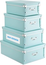Hyunlai 4 Pack Decorative Storage Bins With Lid, Handles, Press-Stud Fastening, - £30.53 GBP