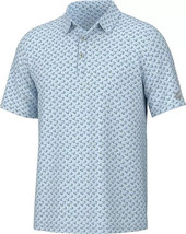 HUK Men&#39;s Polka Fish Pursuit Polo Blue Short Sleeve Pull Over Size Large... - £28.90 GBP