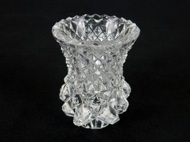 Vintage Toothpick Holder, Pineapple Shape, Clear Thick Glass, Diamonds, #TPK-B78 - $12.69