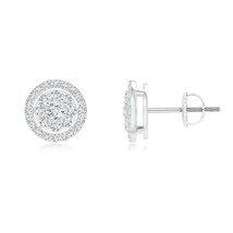 ANGARA Lab-Grown 0.48 Ct Floating Cluster Diamond Halo Stud Earrings in 14K Gold - £699.93 GBP