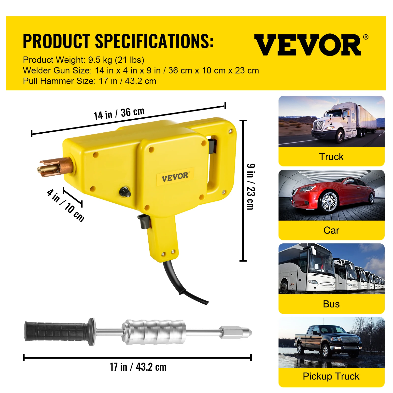VEVOR Stud Welder Tool Kit 800VA Spot Welder Dent Puller Sets 1600A Hand... - $642.84 CAD