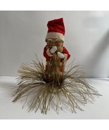 Vintage Santa Tabletop Decoration with Plastic Face and Tinsel - £23.55 GBP