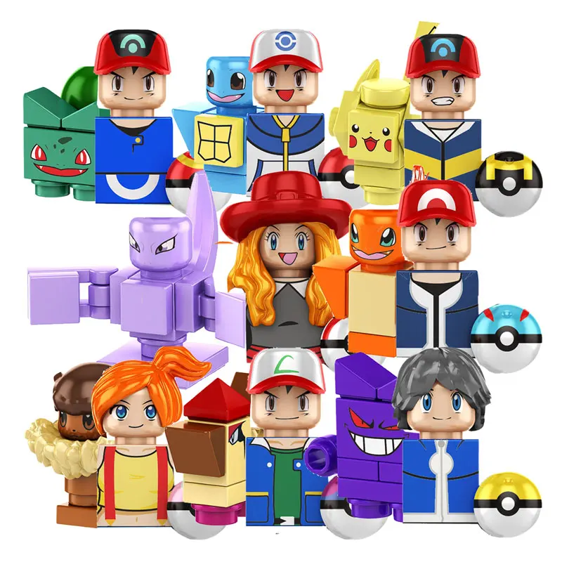 F6189 Japanese Anime TV Pokemon Building Blocks Bricks Dolls Ash Ketchum... - $16.21