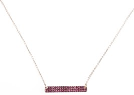 Cohesive Jewels Placcato Oro Rosa Zircone Cubico Cristallo Pave Barretta Collana - £11.84 GBP