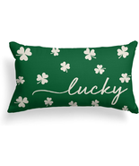Horaldaily St Patricks Day 12 X 20 Lucky Clover Throw Pillow Cover Farmh... - £9.78 GBP