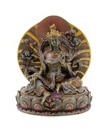 GREEN TARA STATUE 6&quot; Seated Buddhist Icon Goddess HIGH QUALITY Bronze Re... - $643.22 MXN