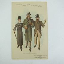 Victorian Trade Card LARGE Henry Heide Almond Paste 3 Men Hats Trilby du... - £39.81 GBP