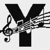 Pepita Needlepoint kit: Letter Y Music Notes, 7&quot; x 7&quot; - £39.82 GBP+