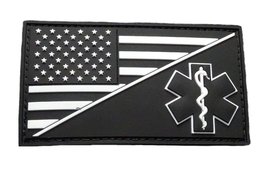 Emt Usa Flag Medic Ems Paramedic Pvc Rubber Hook Patch (PVM3-Glow Dark) - £7.14 GBP