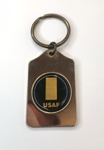 USAF Gold Tone Keychain United States Air Force Tag Shape - $7.00