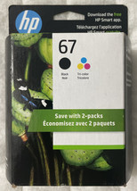 HP 67 Black &amp; Tricolor Ink Set 3YP29AN 3YM55AN &amp; 3YM56AN Exp 2025+ Retai... - $49.98
