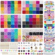 16800Pcs 72 Colors Clay Beads And 48 Colors Glass Seed Beads For Friendship Brac - £41.55 GBP