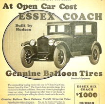 Antique 1924 Essex Coach Hudson XL Advertisement Automobilia Ephemera 14... - $26.49
