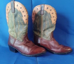 Smoky Mountain Reno Brown Distress and Green Leather Western Children&#39;s ... - $58.97 CAD
