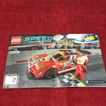 Instructions Manual 2 Only For Lego Ferrari 75908 458 Italia GT2 Speed Champions - £4.71 GBP