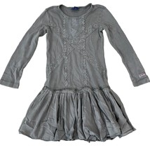 Naartjie Kids XL 7 Years Gray Long Sleeve Lace Dress - $17.28